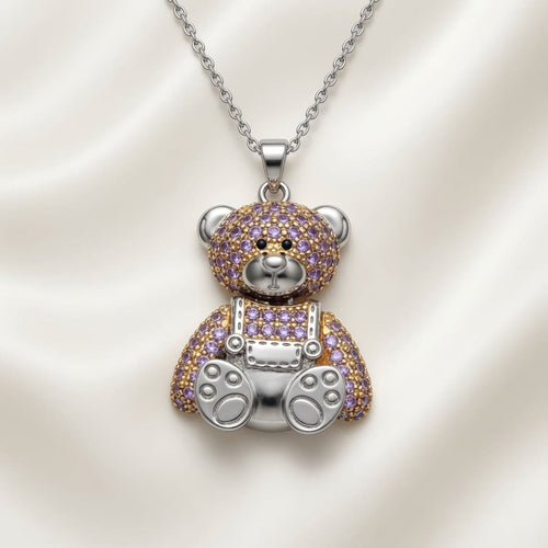 Bear Pendant Necklace - Various colors