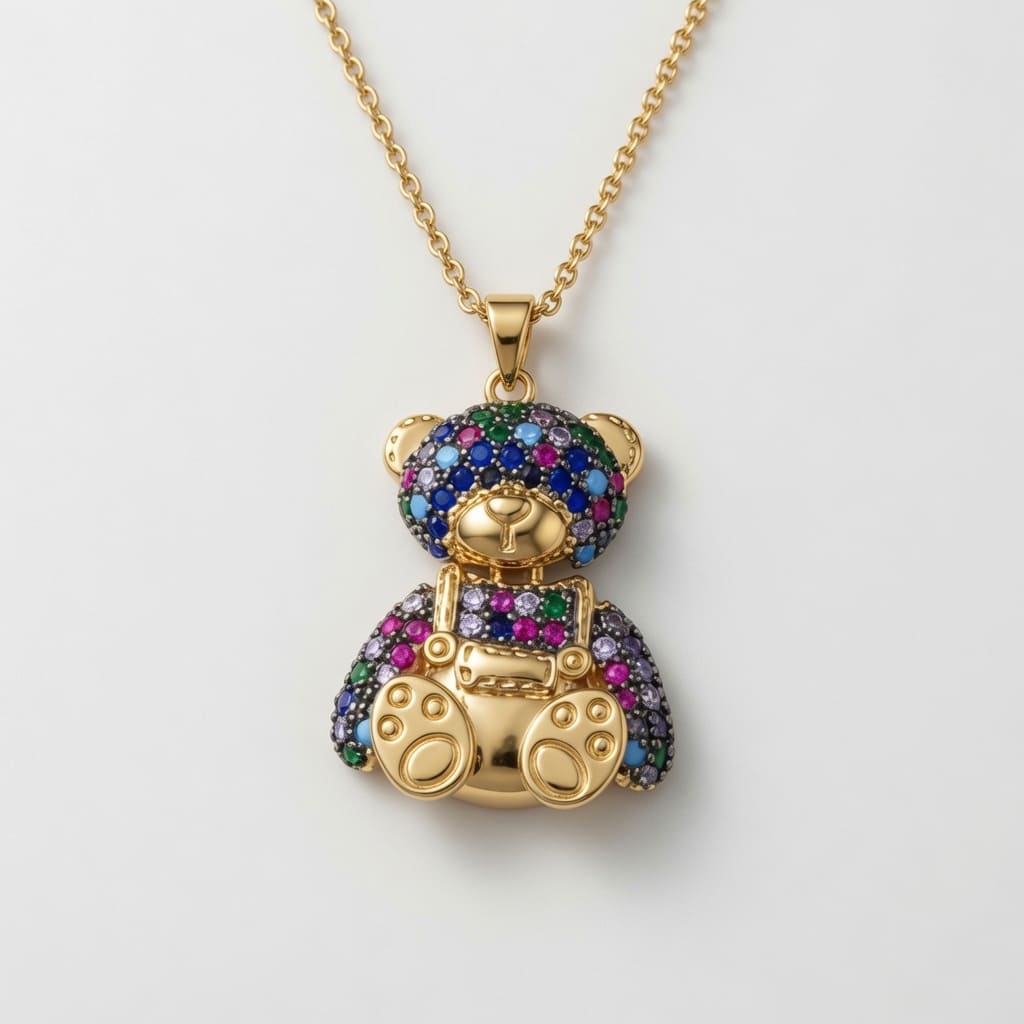 Bear Pendant Necklace - Various Colours
