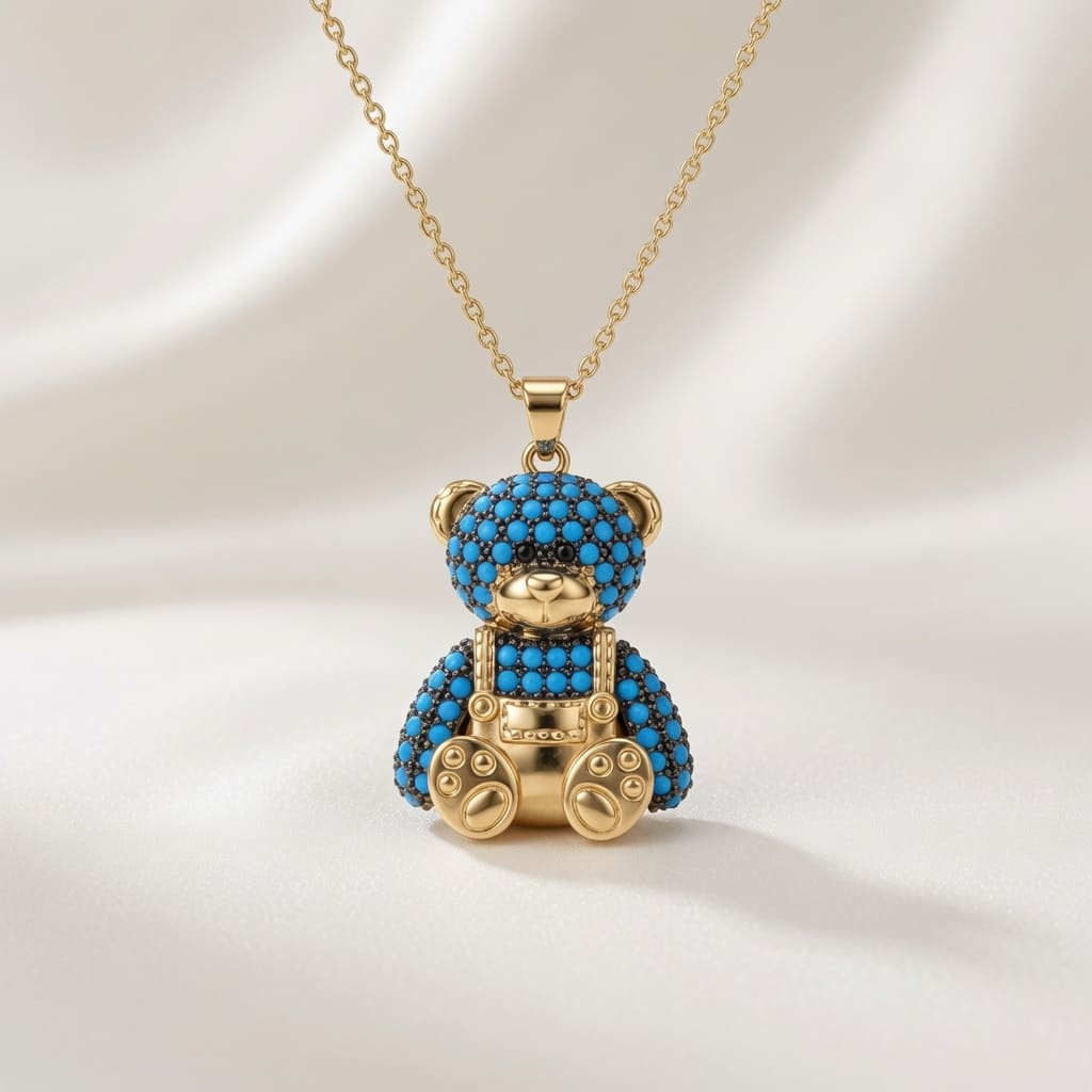 Bear Pendant Necklace - Various colors