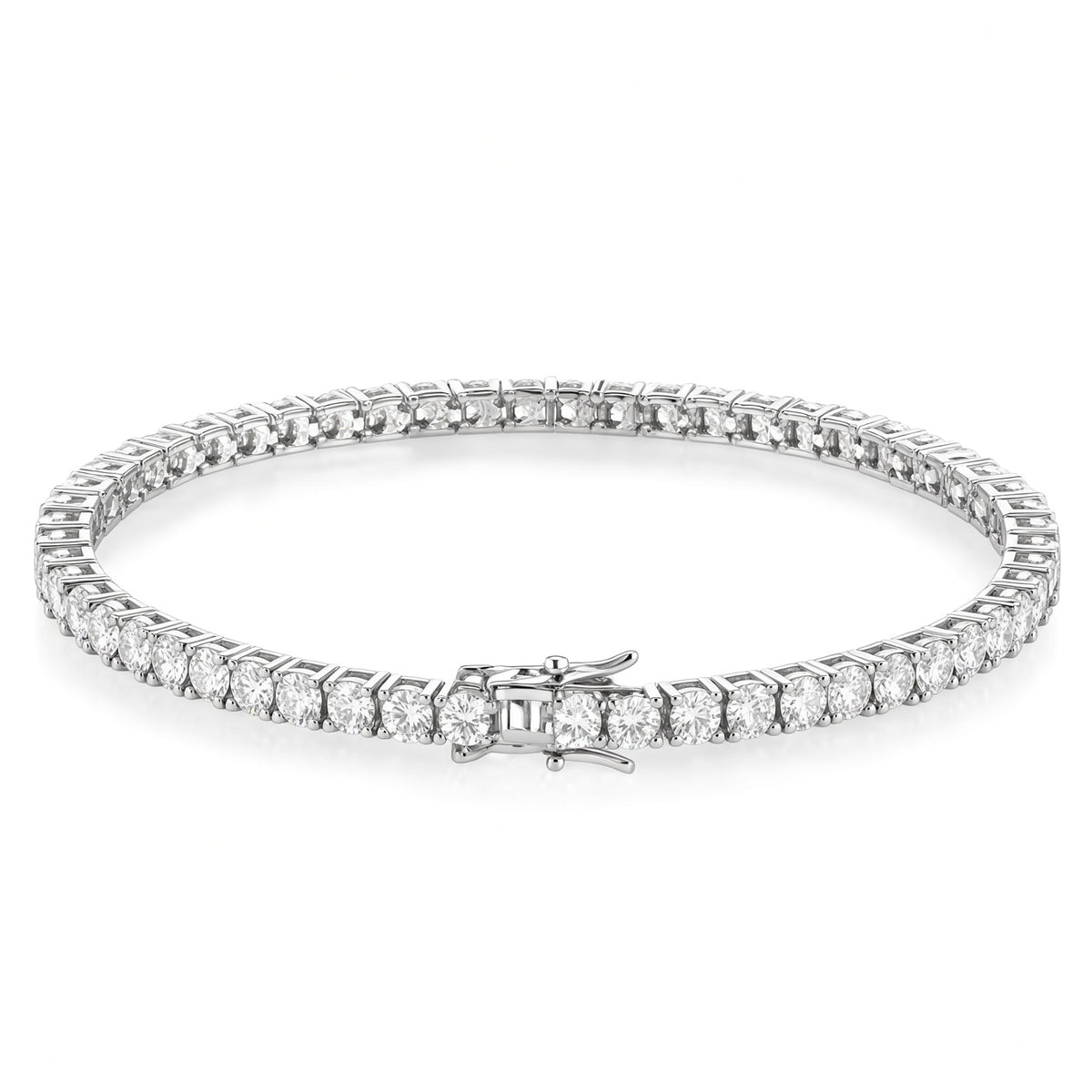 Classic Silver and Gold Moissanite Bracelet